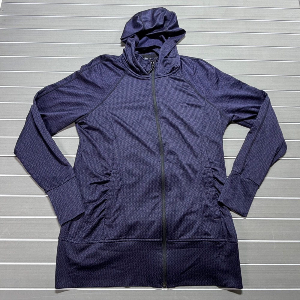 Mondetta Womens XL Purple Textured Full Zip Hoodie Activewear Jacket Ruched